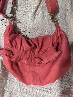 Jimmy Choo Coral Ruched Leather Hobo Shoulder Bag